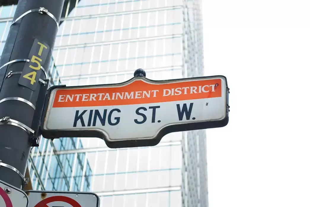 King Street West Entertainment district street sign